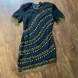 Vintage Silk Cocktail Dress Size Small